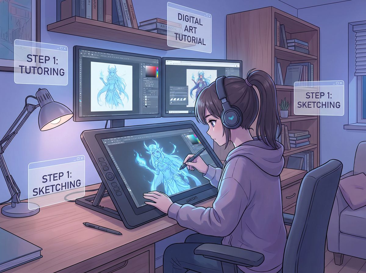 看片动漫教程-数字艺术创作演示